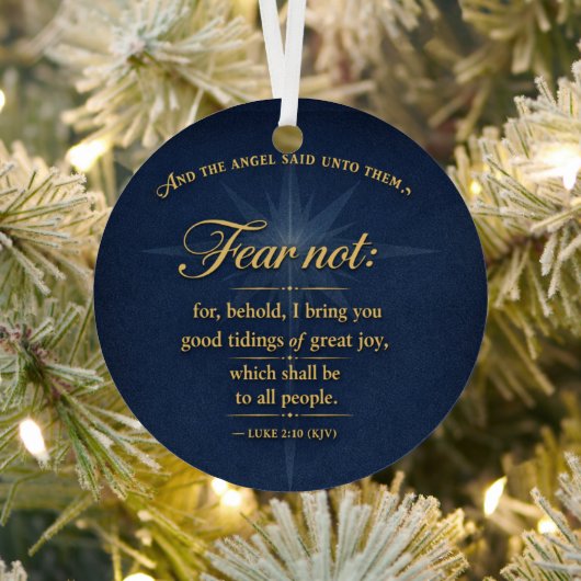 Fear Not Christmas 2026 Scripture Gold Typography Metalen Ornament (Insitu)