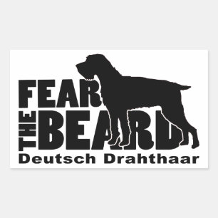 Fear the Beard - Deutsch Drahthaar Gear Rechthoekige Sticker