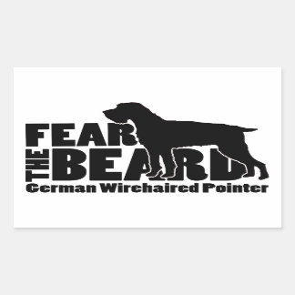 Fear the Beard - Duits Wirehaired Pointer Gear Rechthoekige Sticker