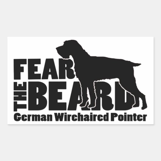 Fear the Beard - Duits Wirehaired Pointer Gear Rechthoekige Sticker (Voorkant)