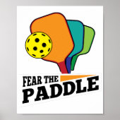 Fear the Paddle Funny Pickleball Picklballs and Pi Poster (Voorkant)