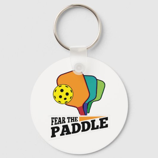 Fear the Paddle Funny Pickleball Picklballs and Pi Sleutelhanger (Voorkant)