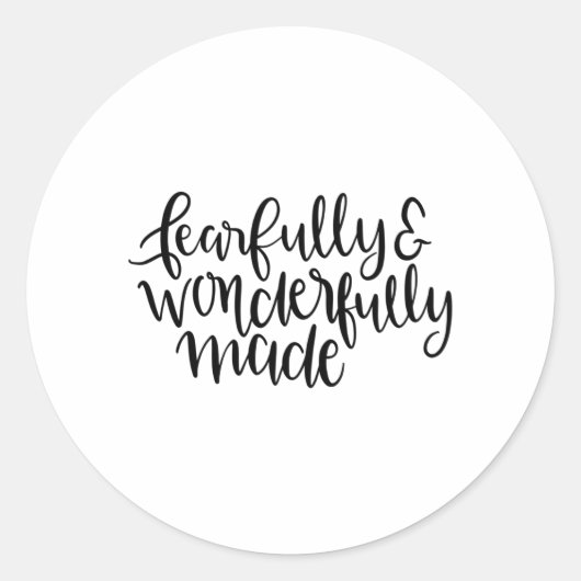 Fearful and wonderbaarlijk gemaakt ronde sticker (Voorkant)