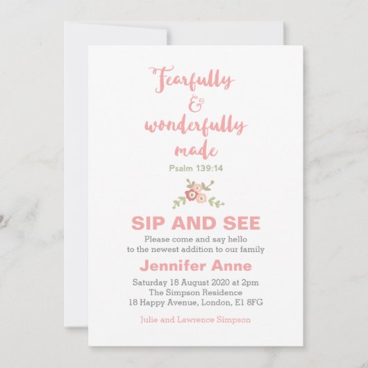 Fearful and Wonderful Fade Sip and See Invitation (Devant)