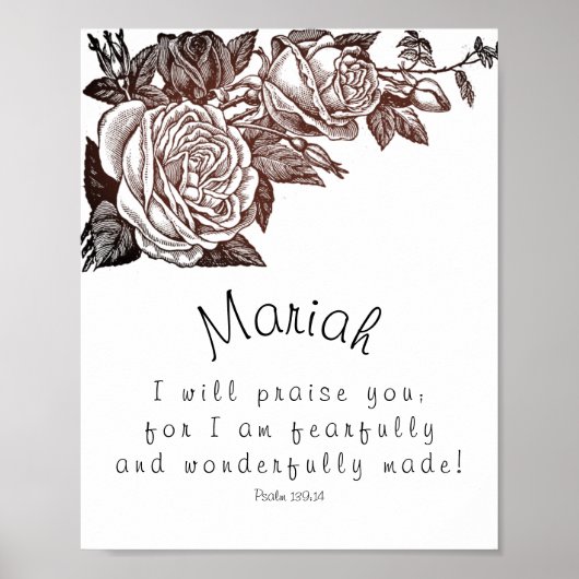 Fearful and Wonderful Made Psalm Gepersonaliseerd Poster (Voorkant)