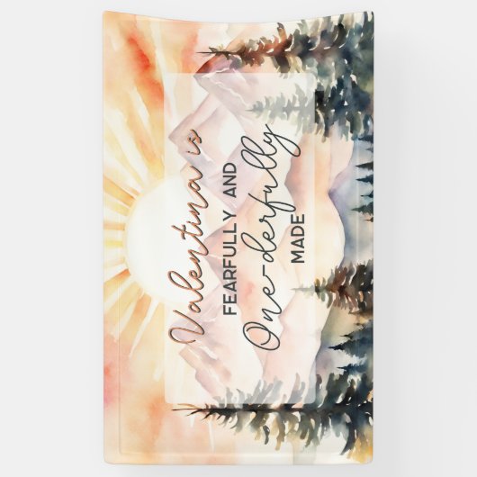 Fearfully and Onederfully Made First Birthday Spandoek (Verticaal)