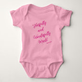 "Fearfully and Wonderfully Made" Bible Verse  Romper (Voorkant)