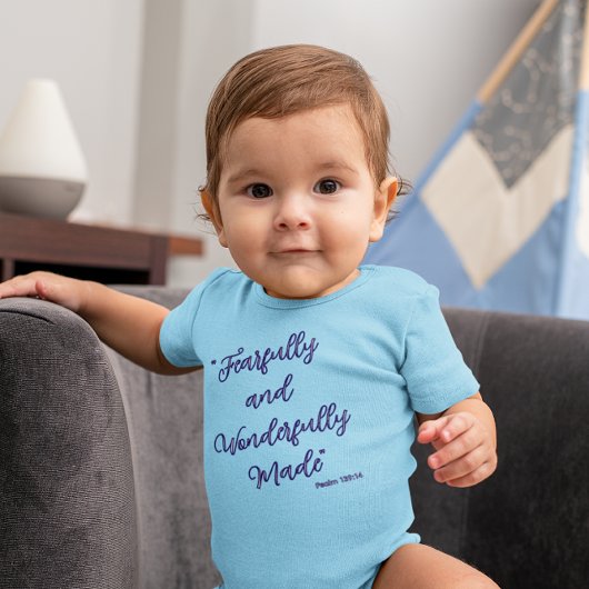 "Fearfully and Wonderfully Made" Bible Verse Romper