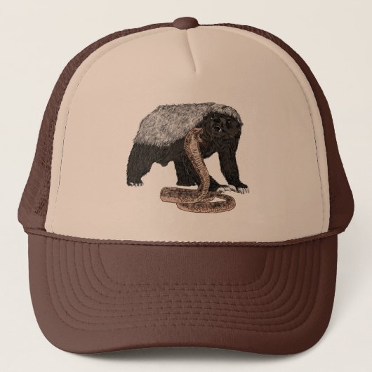 Fearless Badass Honey Badger die een aanval op Cob Trucker Pet (Voorkant)