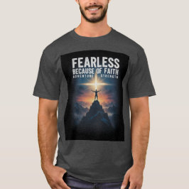  Fearless Because of Faith Christian Men’s T-Shirt