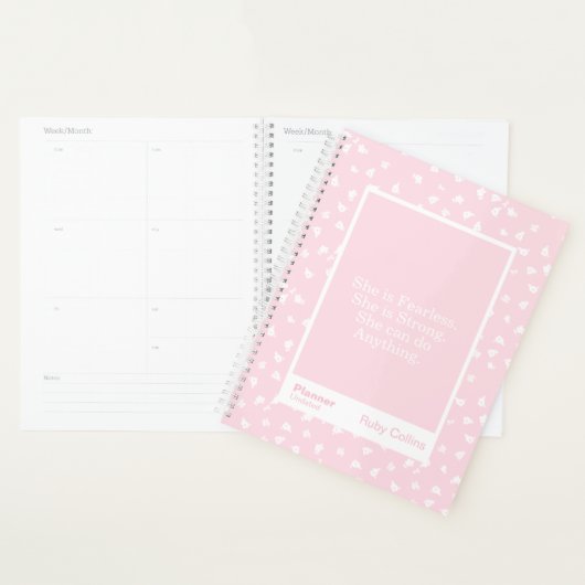 Fearless Blush Minimal Floral Quote Planner (Display)