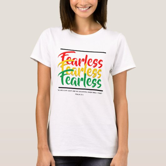 FEARLESS Christelijk Scripture Faith PSALM 27 T-shirt (Voorkant)