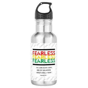 FEARLESS Christelijk Scripture Psalm 27 WH Waterfles