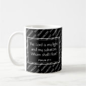 FEARLESS Christelijke Schrift Psalm 27 Zwart Koffiemok (Links)