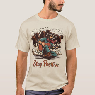Fearless Cowboy: Retro Westerne stripkunst T-shirt