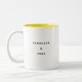 Fearless & Free Typography Modern Two-Tone Mug (Gauche)