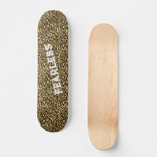 FEARLESS Gold Black Leopard Wild Animal Print Skateboard (Voorkant)