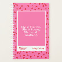 Fearless Pink Floral Inspirational Quote
