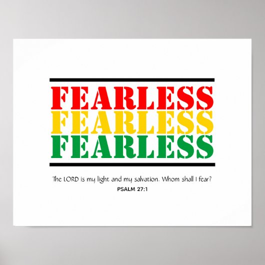 FEARLESS  Psalm 27 Christelijke scripts Poster (Voorkant)