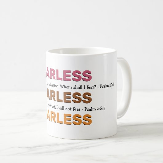 FEARLESS Psalms Inspirerend DAT IK NIET ZAL BEGRIJ Koffiemok (Voorkant rechts)