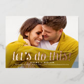 Fearless Script REAL FOIL Save The Date Kaart (Voorkant)