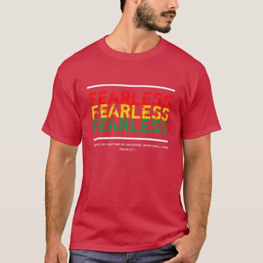 FEARLESS Scripture Christelijk PSALM 27 Burgundy T-shirt (Voorkant)
