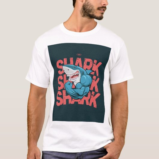 "Fearless Shark Graphic T-Shirt – Ocean Predator S (Devant)