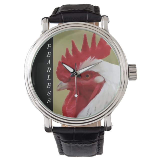 Fearless White Rooster Watch Horloge (Voorkant)