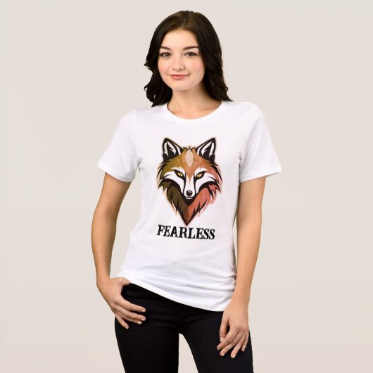 Fearless Wolf Vrouwen T-shirt – Freefit Bella+Canv (Voorkant volledig)