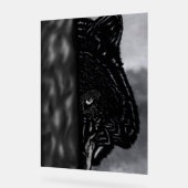 Fearlessly Watching – Hand-Drawn Wolf Acryl Bord (Hoek)