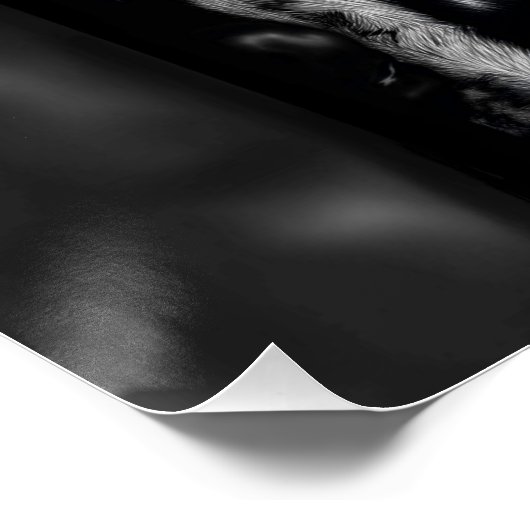 Fearlessly Watching – Hand-Drawn Wolf Forest  Perfect Poster (Hoek)