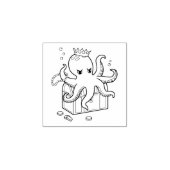 Fearsome Octopus Guarding Treasure Chest 2 Rubberstempel (Afrduk)