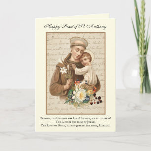 Feast Day St. Anthony van Padua Child Jesus Card Kaart