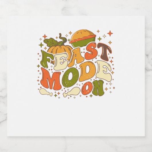 Feast Mode aan, Thanksgiving Kostuum Sparkling Wijnetiket (Enkel label)