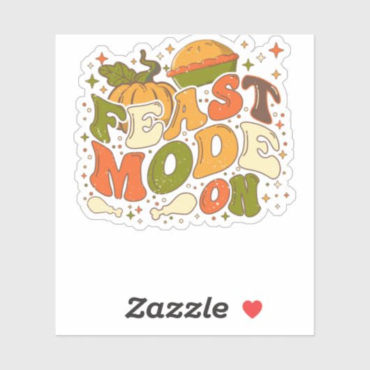 Feast Mode aan, Thanksgiving Kostuum Sticker (Vel)