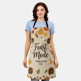 Feast Mode All-Over Print Thanksgiving Schort