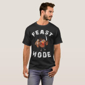 feast mode grappige turky hold spoon and vork t-shirt (Voorkant volledig)