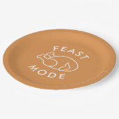Feast Mode Sinaasappel Modern Funny Thanksgiving P Papieren Bordje (Gekanteld)