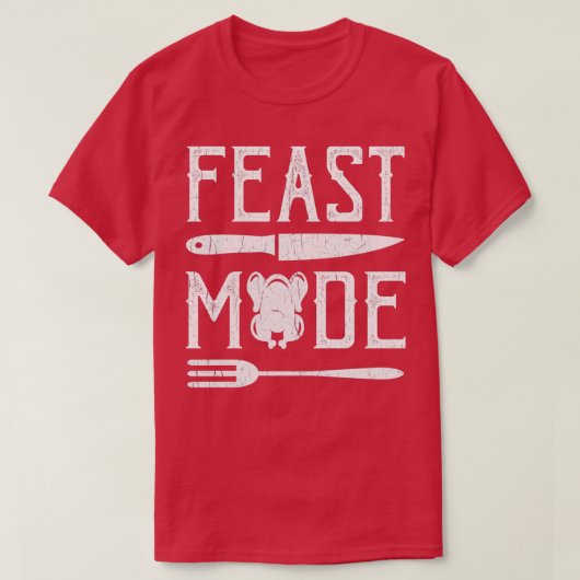 Feast Mode Turkey Retro T-shirt (Design voorkant)