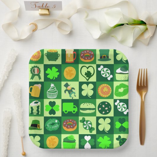 feast of saint patrick pattern  paper Bowls Papieren Bordje (Huwelijk)