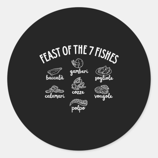 Feast Of The 7 Fishes  Ronde Sticker (Voorkant)