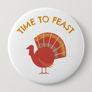 Feast over deze viering van Turkije Ronde Button 4,0 Cm