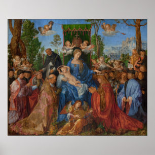 Feast van het Roos Garlands, 1506 (olie op hout) Poster
