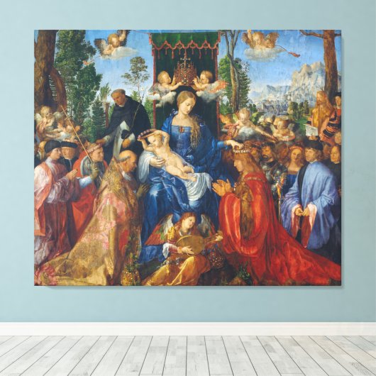 Feast van Roos Garlands Canvas Afdruk (Insitu (Houten vloer))