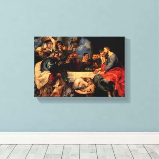 Feast van Simon & Mary Magdalene op Jezus voeten Canvas Afdruk (Insitu (Houten vloer))