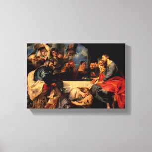 Feast van Simon & Mary Magdalene op Jezus voeten Canvas Afdruk