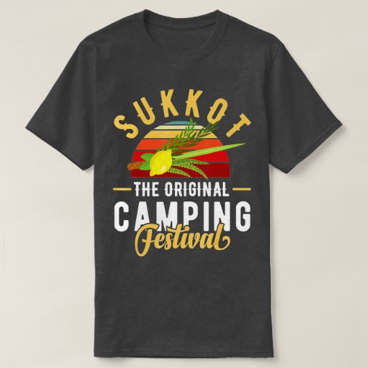 Feast van tabletten met Lulav en Etrog of Sukko T-shirt (Design voorkant)