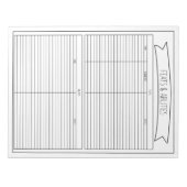 Feat- en middelenbladen notitieblok (Voorkant)