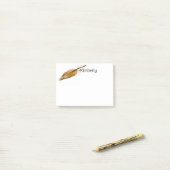  feather art brown and white personalize it  post-it® notes (Op bureau)