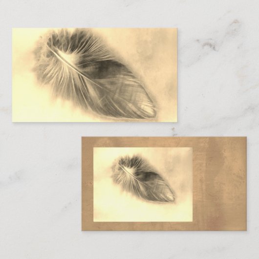 Feather Art Sepia visitekaartjes Custom Design (Voorkant / Achterkant)